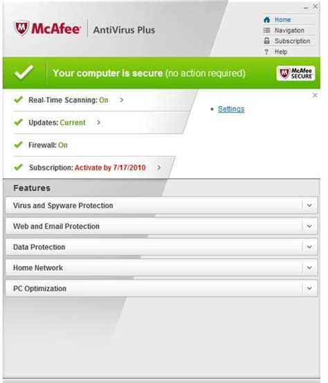 reinstall mcafee